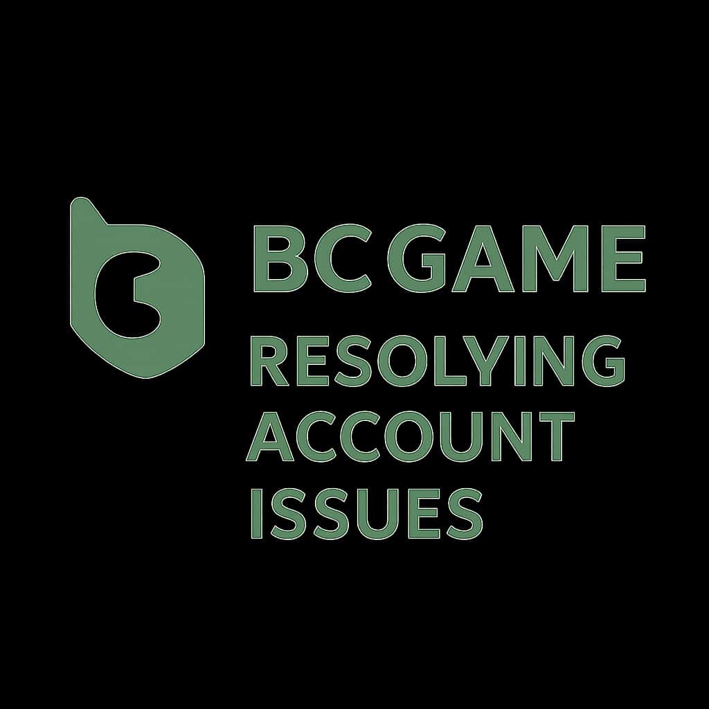 A professional badge depicting account resolution with BC Game text.