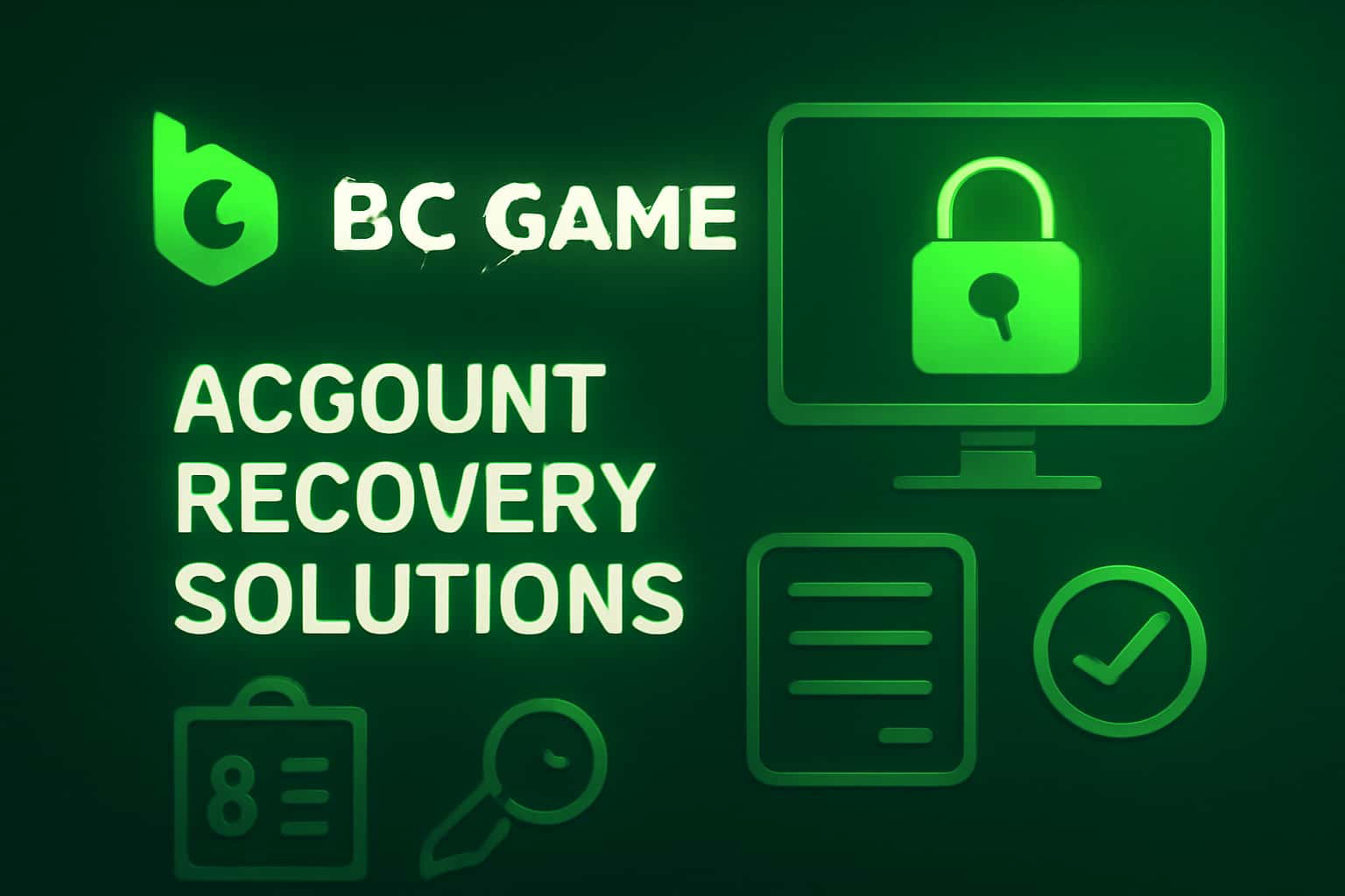 Informational scene depicting BC Game Account Recovery Solutions.