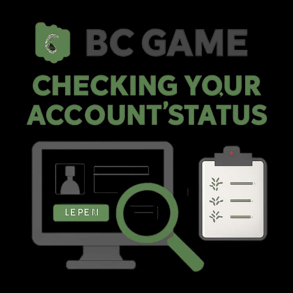An illustration explaining how to check BC Game account status.