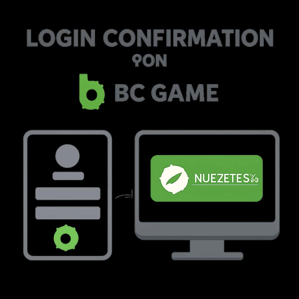 An educational diagram illustrating the login confirmation steps for BC Game.