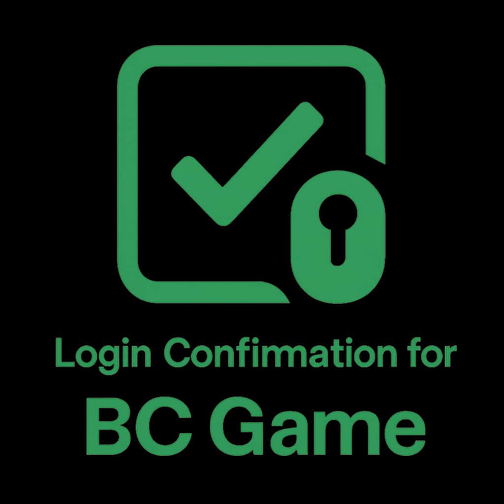 A professional badge symbolizing the login confirmation process for BC Game.