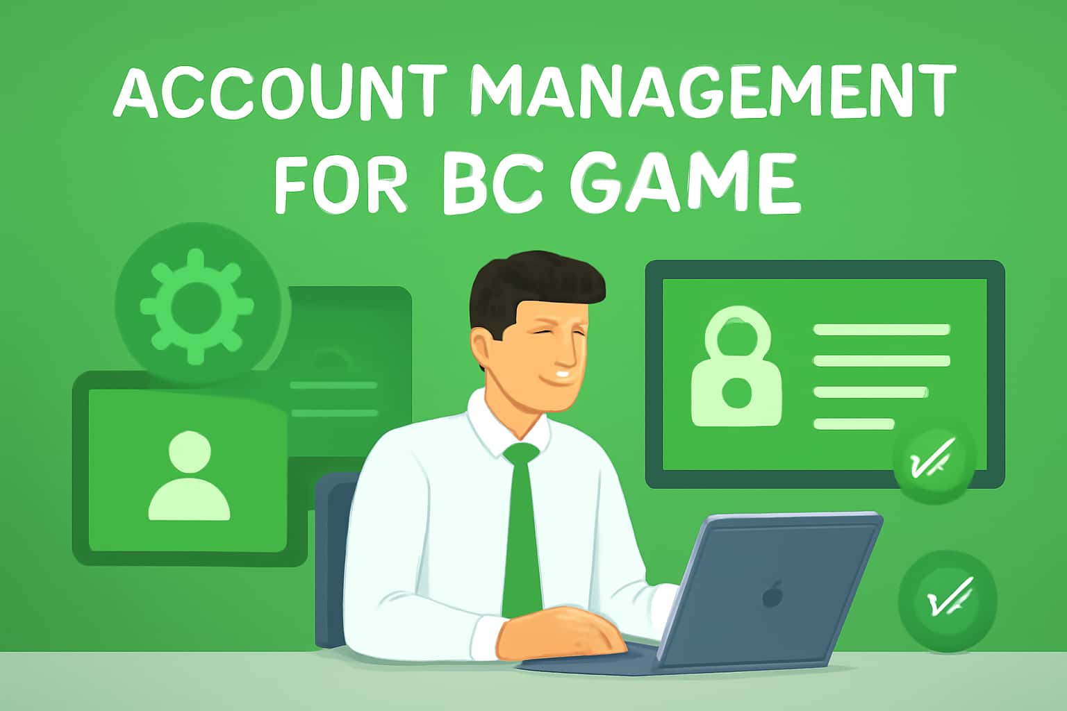 An informative visual representation of account management for BC Game, highlighting security and ease of use.