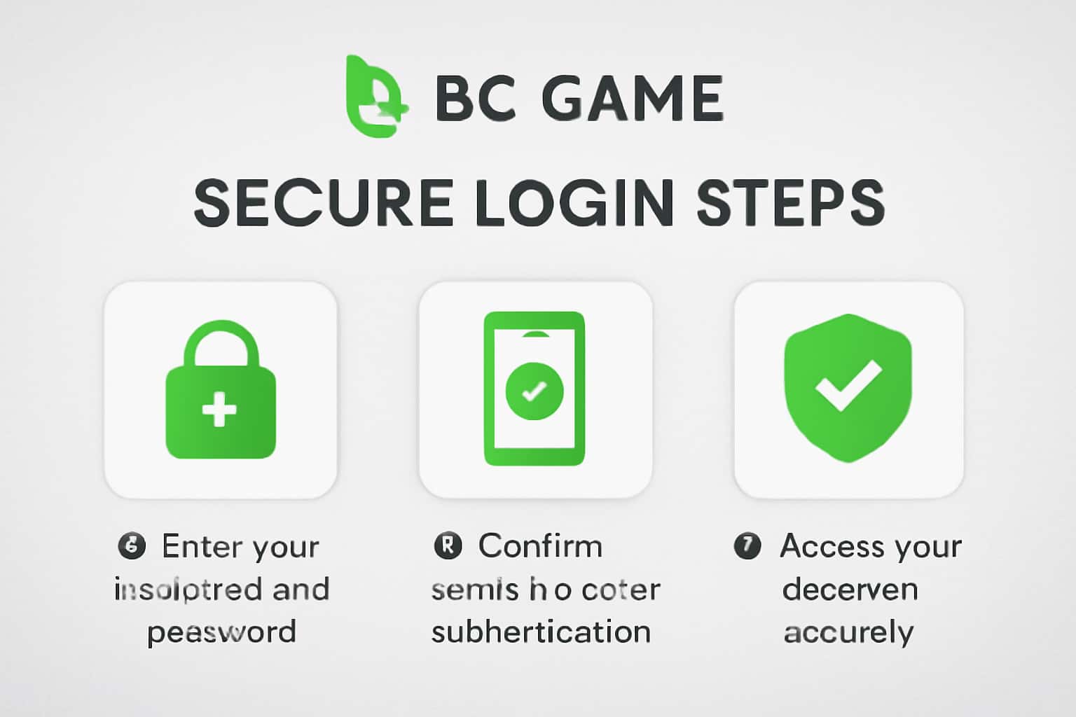 An informative graphic illustrating secure login steps for BC Game.