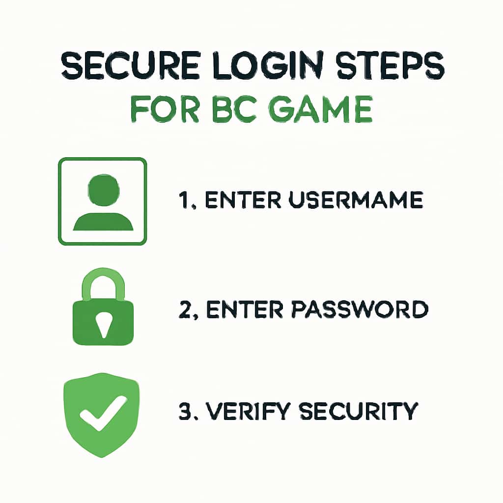 An educational diagram showing the login process for BC Game.