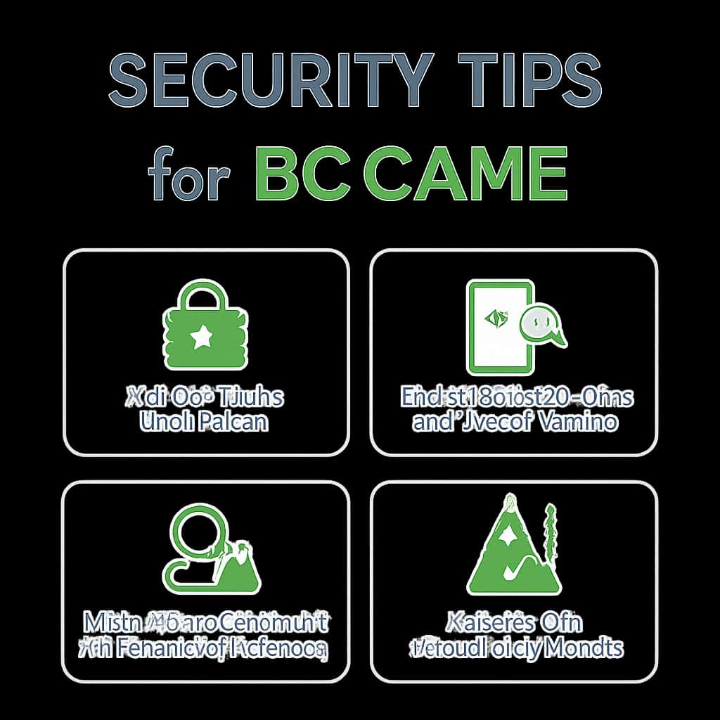 Illustration detailing security practices for BC Game.