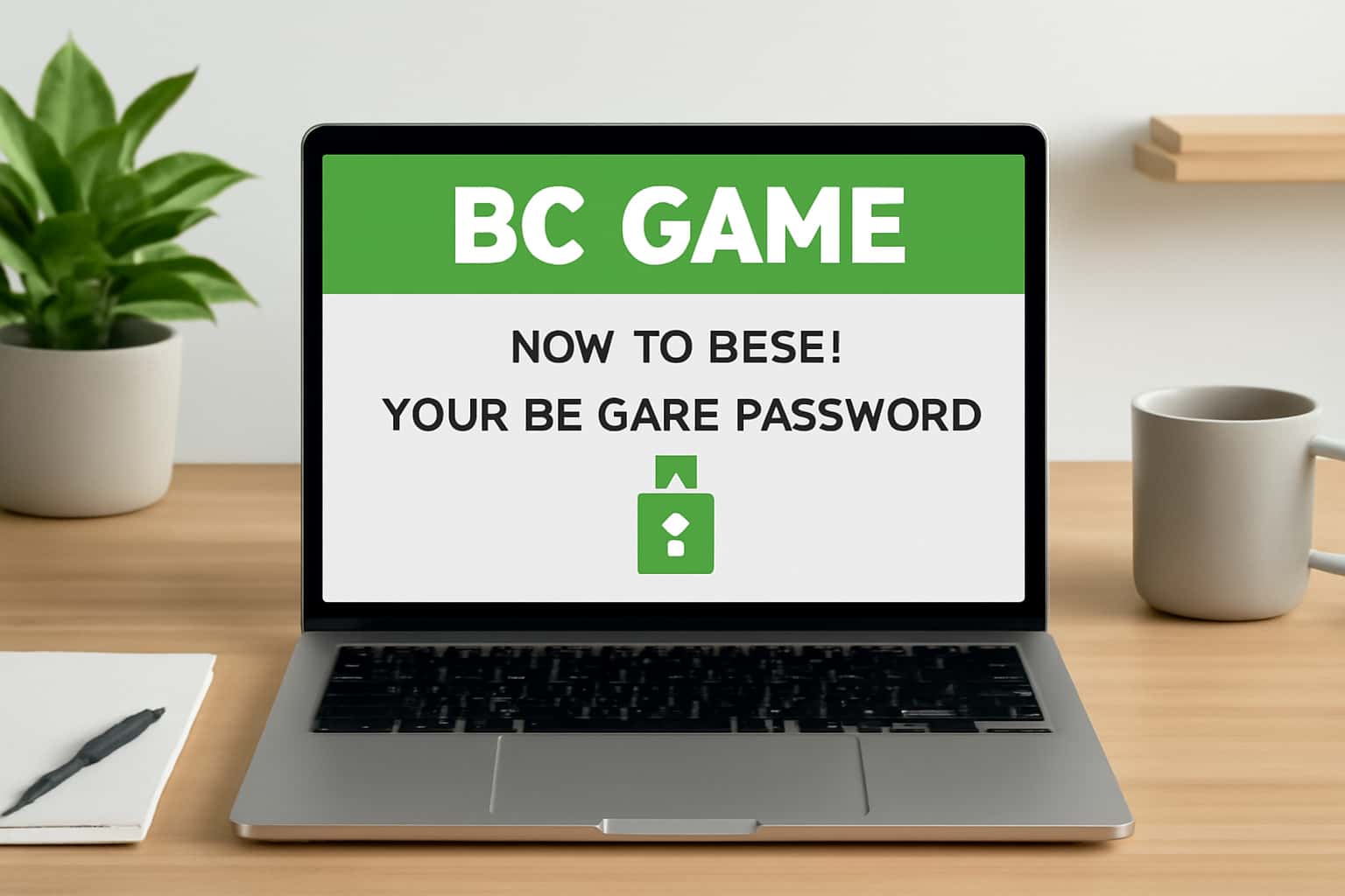 An instructional illustration depicting the process of resetting a password for BC Game, featuring high-tech design elements.