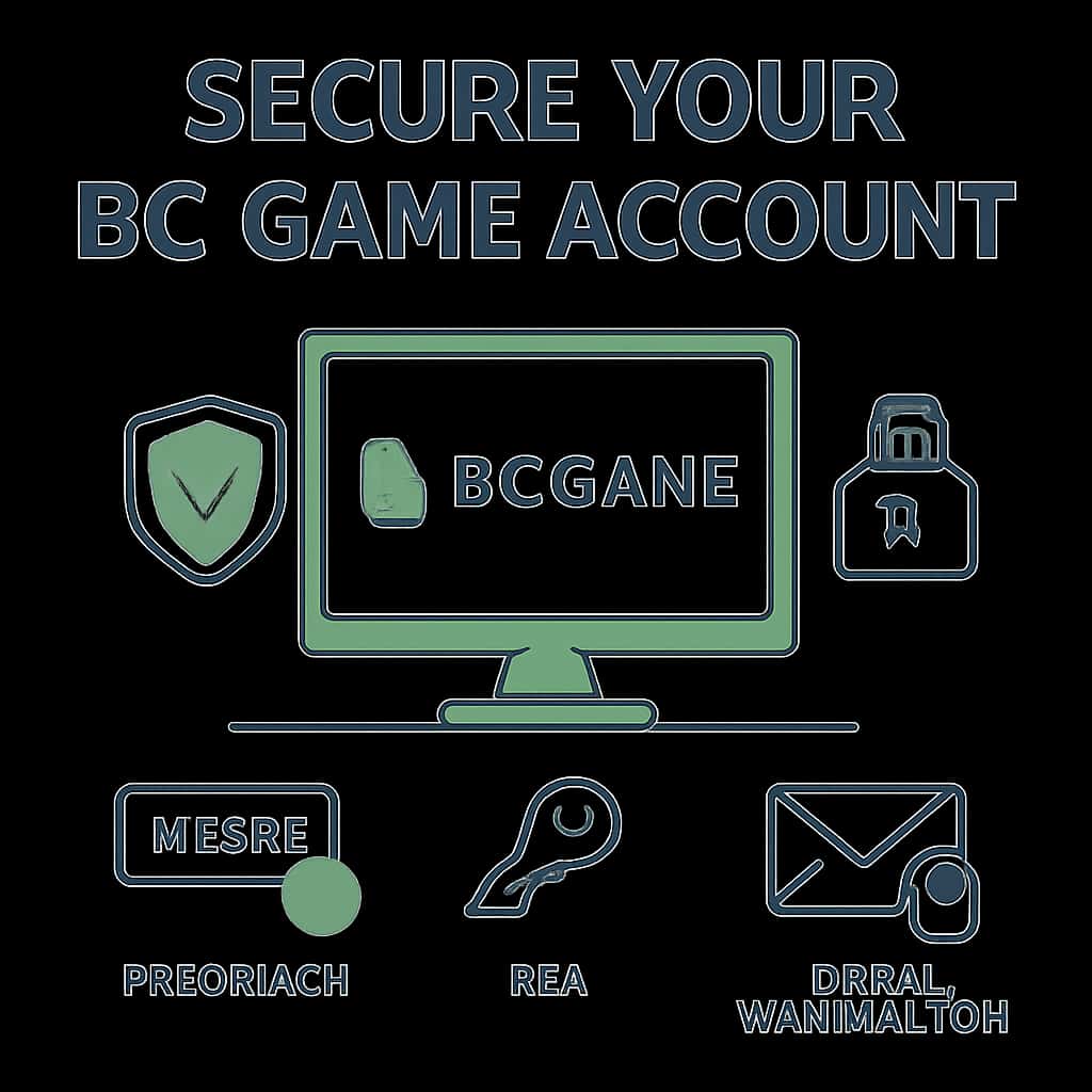 An educational diagram about securing a BC Game account, highlighting the text BC Game.