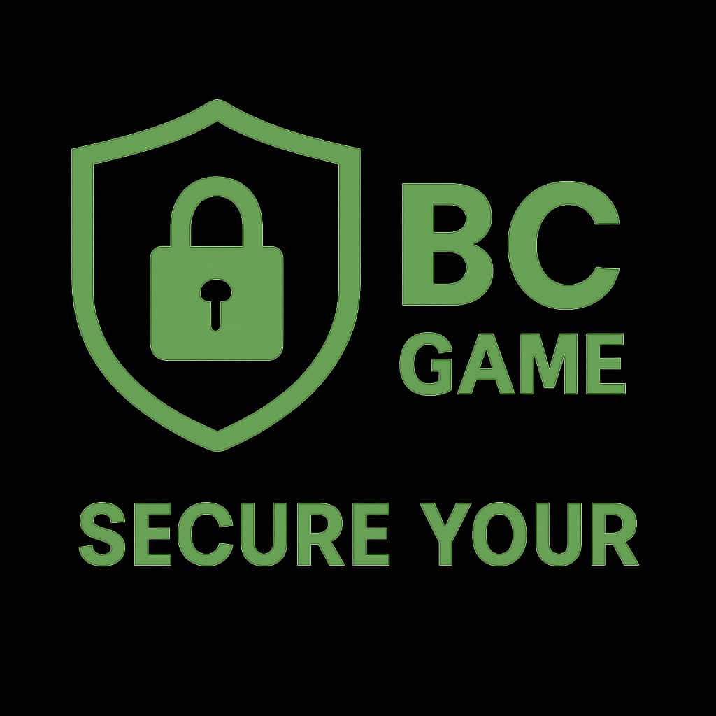 A badge icon illustrating the concept of securing a BC Game account, with the text BC Game.